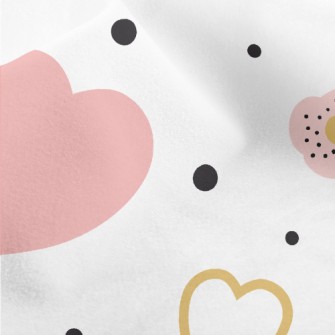 Pink And Golden Hearts And Flo Micro Fleece