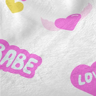 Bright Pink English Letters Minky