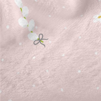 White Beautiful Flowers Minky