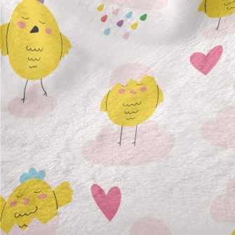 Colorful Hen And Clouds Minky
