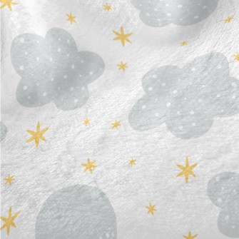 Dotted Clouds And Shining Star Minky