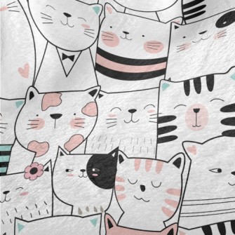 Cute Cats With Lines Minky