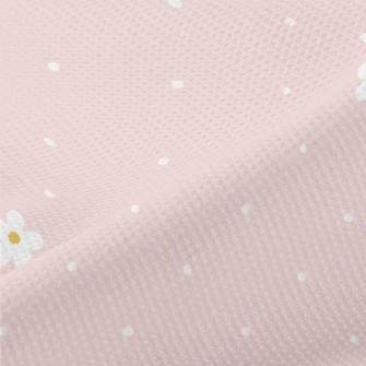 White Beautiful Flowers Piqué