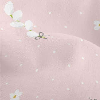 White Beautiful Flowers Lightweight Performance Linen