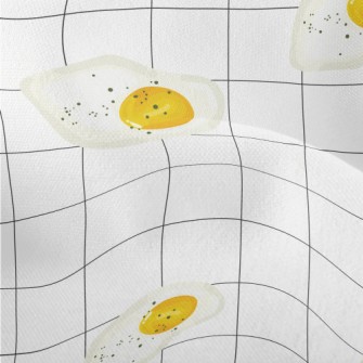 Delicious Poached Eggs On Whit Lightweight Performance Linen
