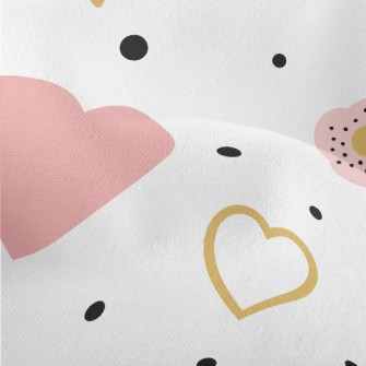 Pink And Golden Hearts And Flo Lightweight Performance Linen