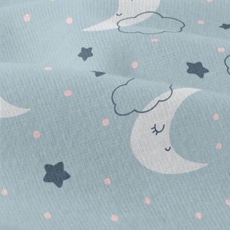 Gray Blue Starry Sky And Moon Modern Jersey