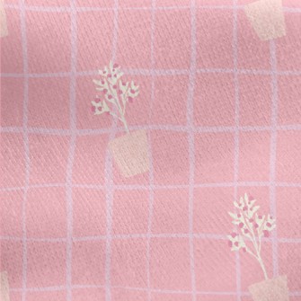 Simple Potted Flower Trellis Jersey Backed Fleece