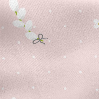White Beautiful Flowers Jersey Backed Fleece