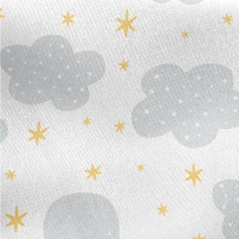 Dotted Clouds And Shining Star Jersey Backed Fleece
