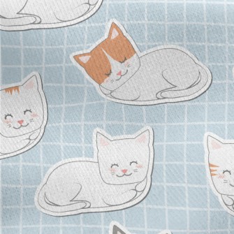 Cozy And Cute Cats Jersey Backed Fleece
