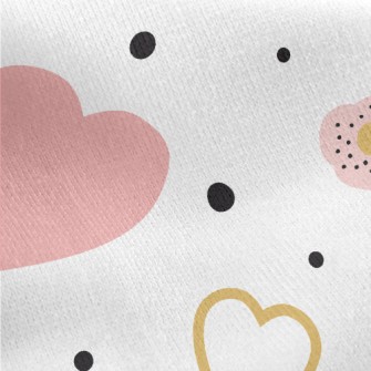Pink And Golden Hearts And Flo Jersey Backed Fleece