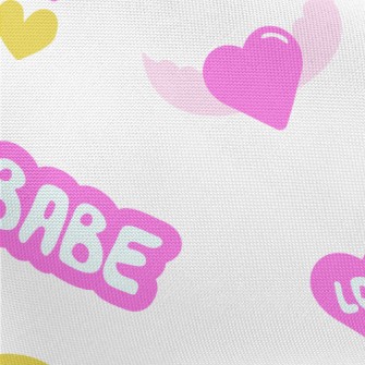 Bright Pink English Letters Pongee
