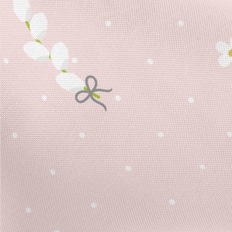 White Beautiful Flowers Pongee