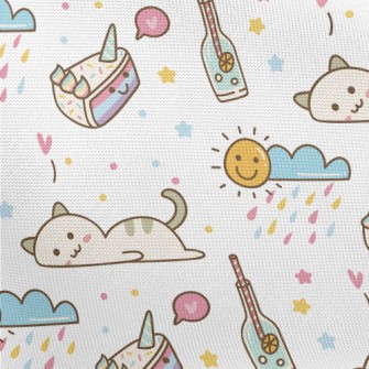 Cute Lazy Cat Pongee