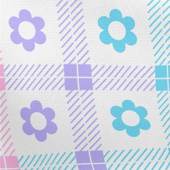 Colorful Floral Plaid Pongee