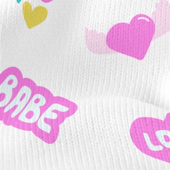 Bright Pink English Letters Stretch Jersey