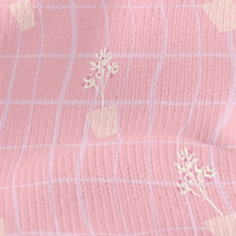 Simple Potted Flower Trellis Stretch Jersey