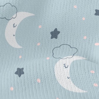 Gray Blue Starry Sky And Moon Stretch Jersey