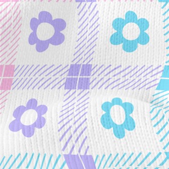 Colorful Floral Plaid Stretch Jersey