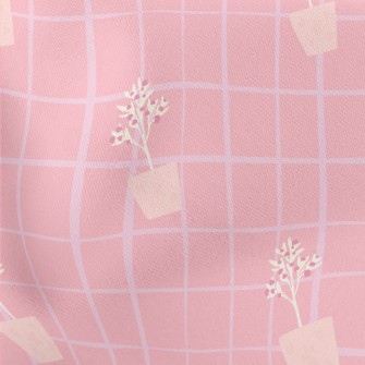Simple Potted Flower Trellis Lightweight Cotton Poplin