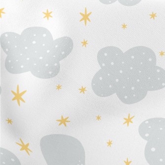 Dotted Clouds And Shining Star Lightweight Cotton Poplin