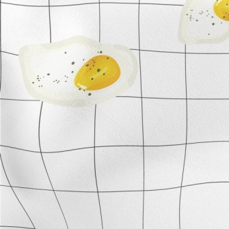 Delicious Poached Eggs On Whit Lightweight Cotton Poplin