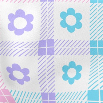Colorful Floral Plaid Lightweight Cotton Poplin