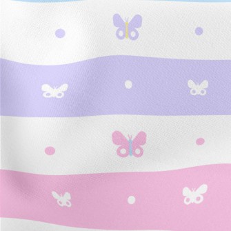 Brightly Colored Butterflies Lightweight Cotton Poplin