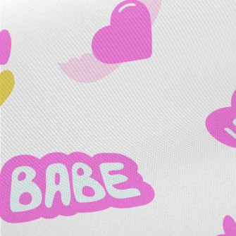 Bright Pink English Letters Midweight Cotton Poplin