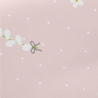 White Beautiful Flowers Midweight Cotton Poplin