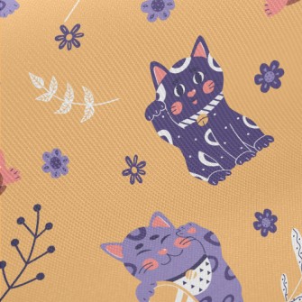 A Colorful Lucky Cat Midweight Cotton Poplin