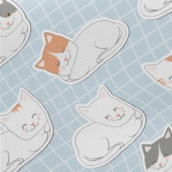 Cozy And Cute Cats Midweight Cotton Poplin