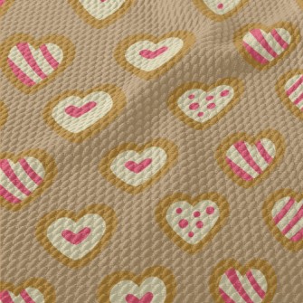 Heart Shaped Cookies Birdseye Piqué