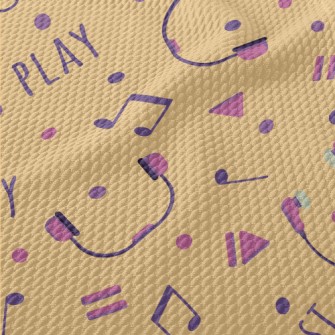 Colorful Trendy Headphones Birdseye Piqué