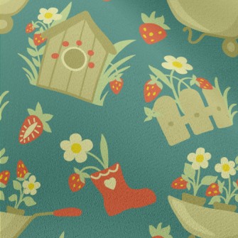 Fence Countryside Flowers Chiffon