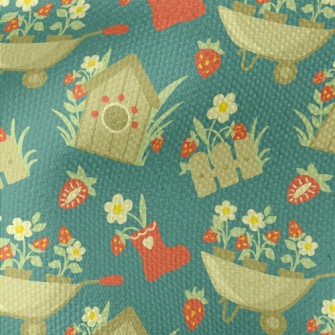 Fence Countryside Flowers Waterproof Canvas