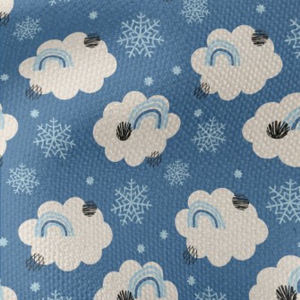 Snowflakes, Clouds, Rainbow Waterproof Canvas