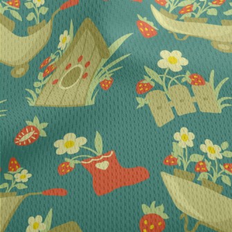 Fence Countryside Flowers Athletic Mesh Flat Back