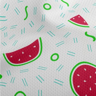 Geometric Slices Of Watermelon Athletic Mesh Flat Back