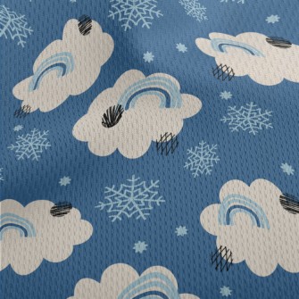 Snowflakes, Clouds, Rainbow Athletic Mesh Flat Back