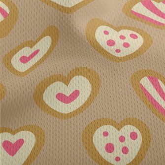 Heart Shaped Cookies Athletic Mesh Flat Back