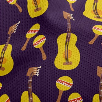 Mexican Shaker Guitar Athletic Mesh Flat Back