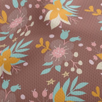 Bright Flowers And Grass Athletic Mesh Flat Back