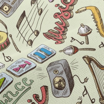 Happy Music Instruments Performance Linen