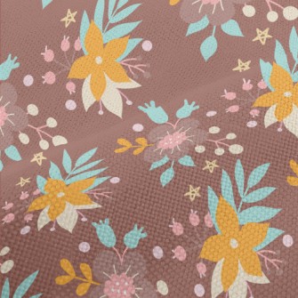 Bright Flowers And Grass Performance Linen