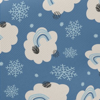 Snowflakes, Clouds, Rainbow Twill