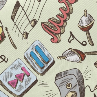 Happy Music Instruments Twill