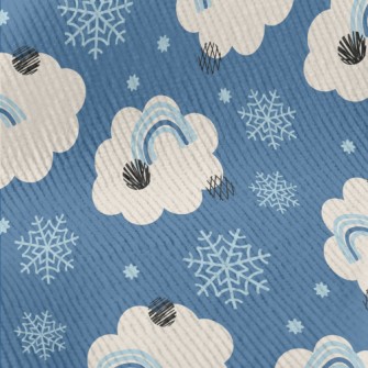 Snowflakes, Clouds, Rainbow Standard Corduroy