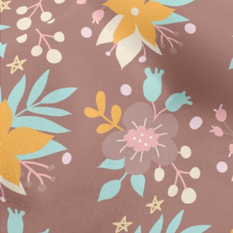 Bright Flowers And Grass Micro Fleece